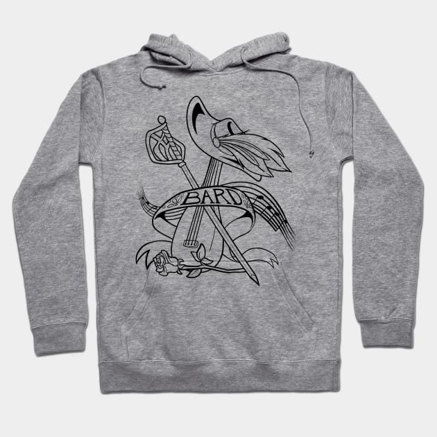 Bard Class - Black Design Hoodie by CliffeArts